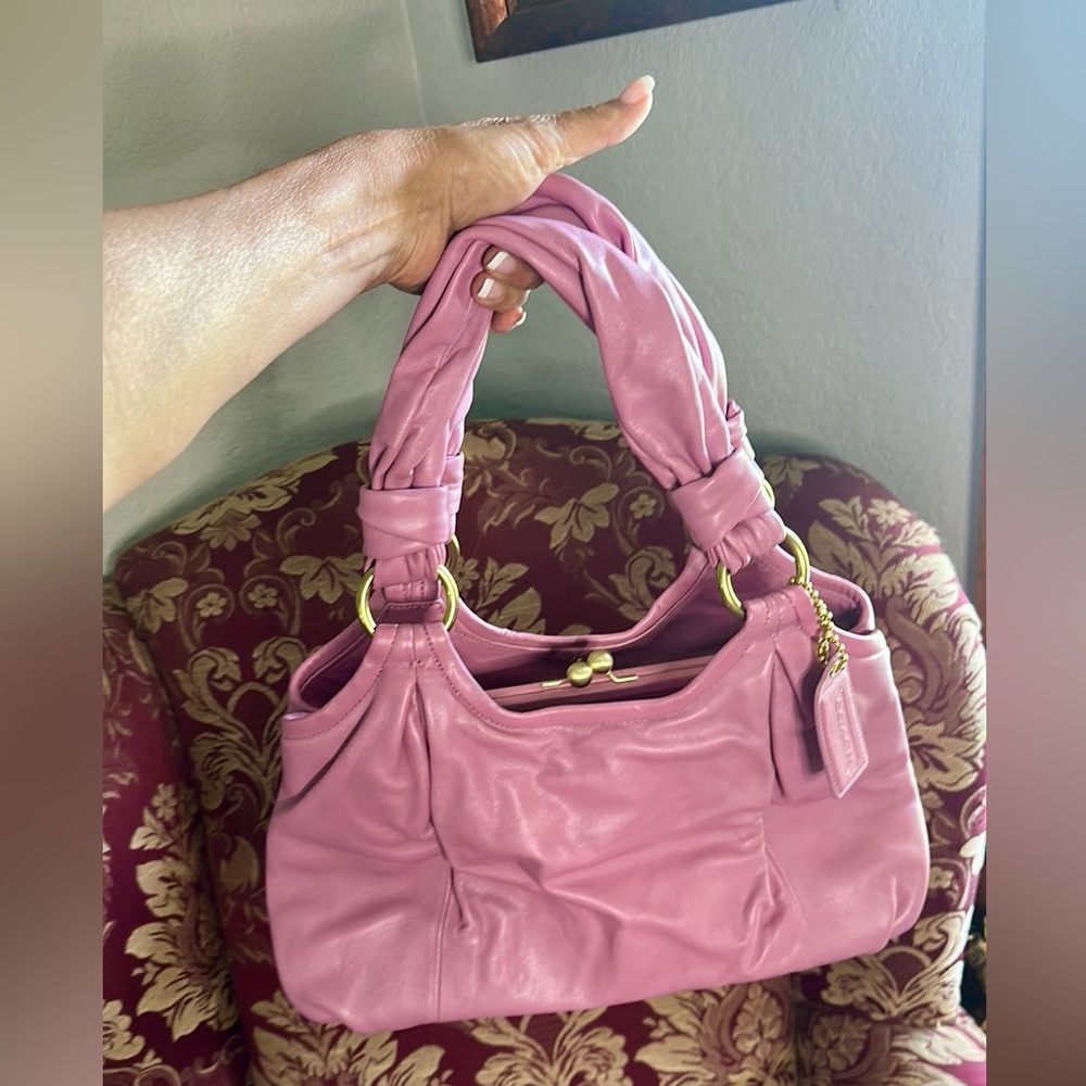 Coach Parker Leather Kisslock Shoulder Bag - Picture 2 of 11